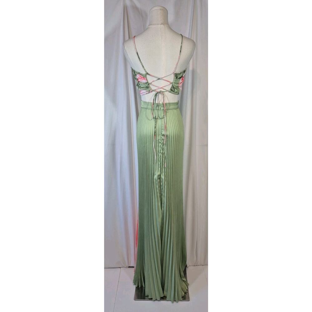L'IDEE Woman Jardin Fluer Rose Green Pink Top Maxi Skirt Set US 2 - Picture 11 of 16